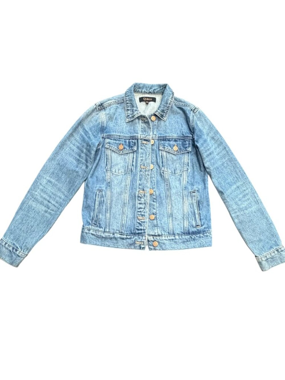 Like New Quince 100% Organic Cotton Denim Jacket Indigo Blue XS - Picture 3 of 6